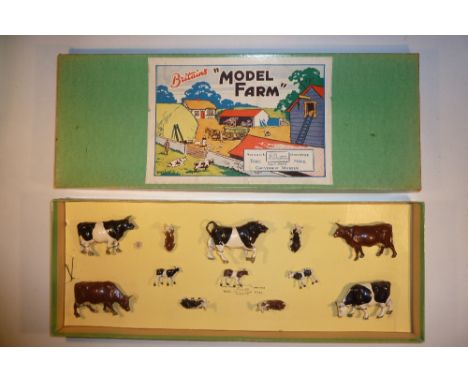  * Britains Farm set 122F, Cattle (M, box lid a little worn, lid split at two corners) 1952 (12)