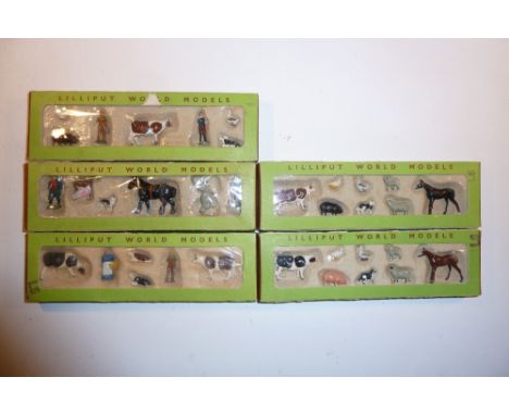  * Britains Lilliput single row Farm Sets L3, L4, L5 and L6 (two)(M, some slight wear to boxes) 1952 (36)