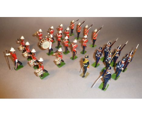 Drums and Fifes of the Royal Marine Light Infantry Wolseley helmets, with four at the slope, infantry helmets, and six Royal 