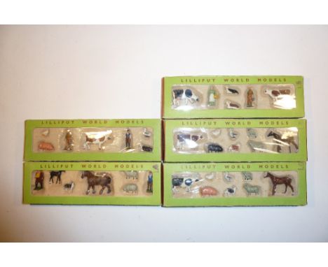 * Britains Lilliput single row Farm Sets L3, L4, L5 and L6 (two)(M, some slight wear to boxes) 1952 (36)