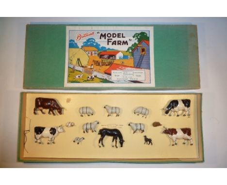  * Britains Farm set 120F, Animals (M, box lid a little worn and faded) 1952 (14)