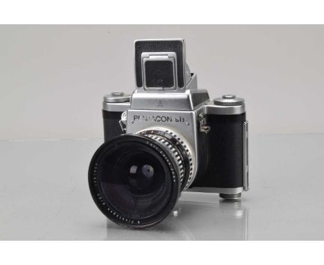 A Pentacon Six Medium Format Camera, shutter sticking open, self timer working, body G, with Carl Zeiss Jena 50mm f/4 Flektog