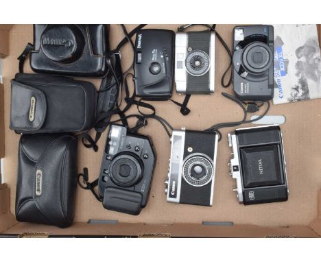 A Group of Compact Cameras, a Canon Canonet Junior, shutter working, light cell responsive, G. Canon Zoom XL, Sure-Shot Zoom 