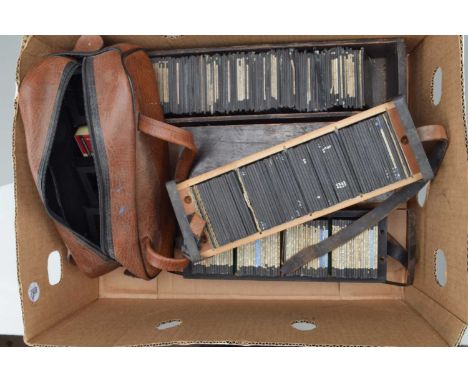 Four Boxes of 3¼ inch Magic Lantern Slides, Roman, Biblical stories, a box titled Road Passes, box of British scenes and a ba