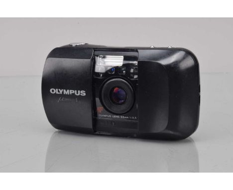 An Olympus mju 1 Compact Camera, shutter working, flash working, self timer working, body G, some scratches elements G-VG, wi