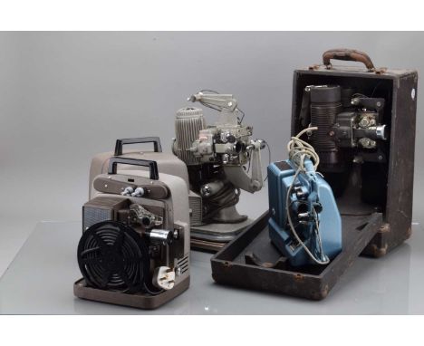 A Group of Cine Projectors,  a Bell & Howell Model 613 H, Filmo S.U, TWO Autoload and a Bauer T10, all with lenses, all untes