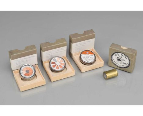 A Group of Replica Exposure Meters, an Autotype Company disk actinometer 1903, Green &amp; Fudges actinometer 1884, the Woodb