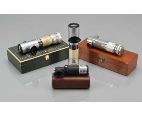A Group of Photometers, a Bell & Howell photometer 1932, 1940'S Turl spot exposure meter and two SEI exposure photometers, G