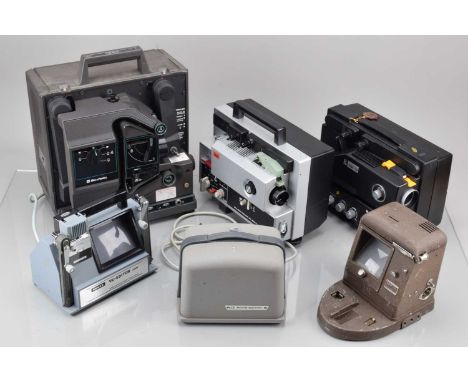 Cine Projectors and Editors, a Bell & Howell 1680 16mm sound projector, G, Elmo ST-600D 8mm sound projector, G, in maker's bo