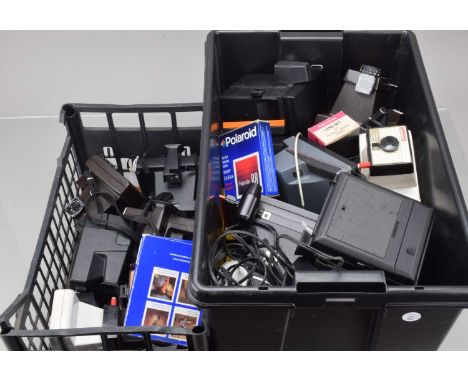 Two Boxes of Polaroid Cameras, models include Impulse AF, 800, Mini Portrait, J66, Colour Swinger, Image 2, Swinger Model 20,