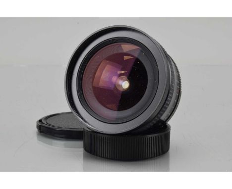 A Tamron 17mm f/3.5 Lens, Leica R adapter, barrel G, elements G-VG, with front and rear caps
