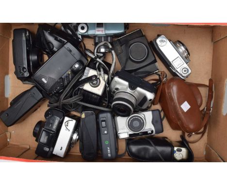 A Tray of Compact Cameras, including a Pentax 105 Super, Zoom 90, Konica Z-up 80 RC, Fuji DL-400, DL-80,Yasica Zoom 90, Nikon