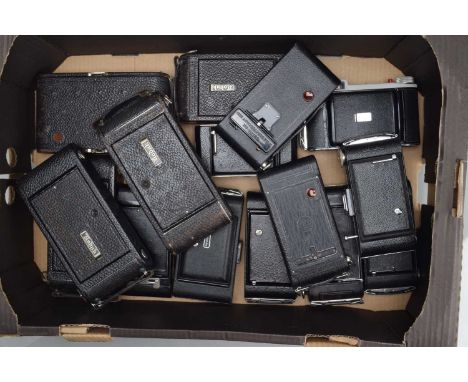 A Tray of Kodak Folding Cameras, three No 1A Autographic Junior, one No 3 model E-2 Folding Pocket,  a No 1 Autographic Junio