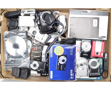 A Tray of Compact Digital Cameras, including a Canon G10, PowerShot SX130, other Canon models,  Sony CyberShot models, Fuji m