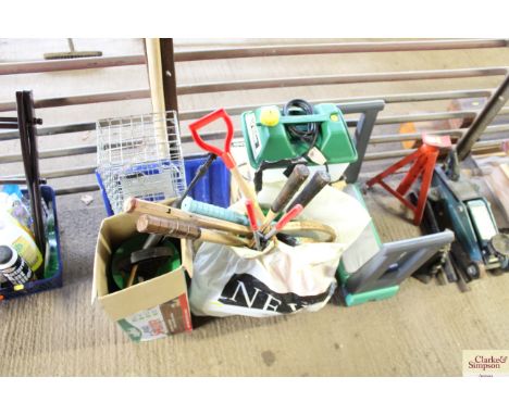 A wallpaper steam stripper; garden kneeler; fence sprayer; animal trap etc.