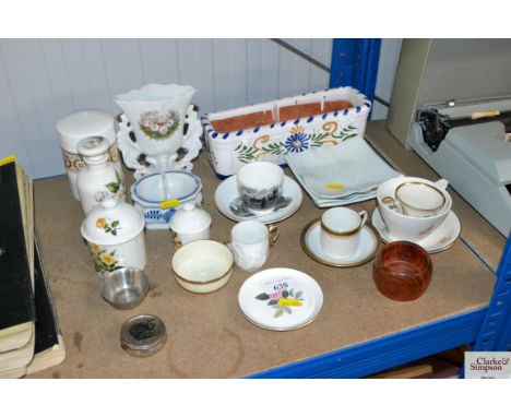 A collection of decorative china to include cups, saucers, vases etc.