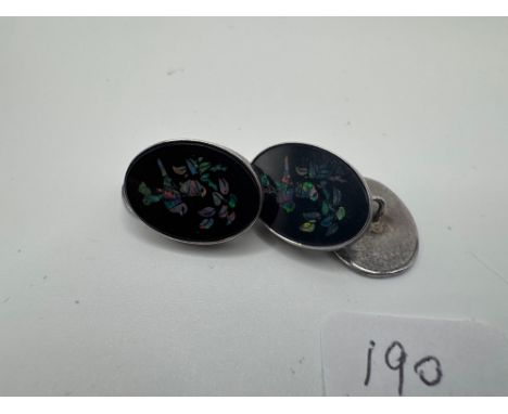 A pair of Scottish silver cufflinks