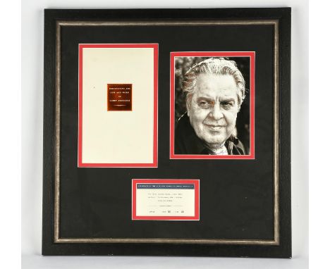 James Bond 007  Cubby Broccoli Display including signed black & white photograph, 8 x 10 inches, together with an original Ce