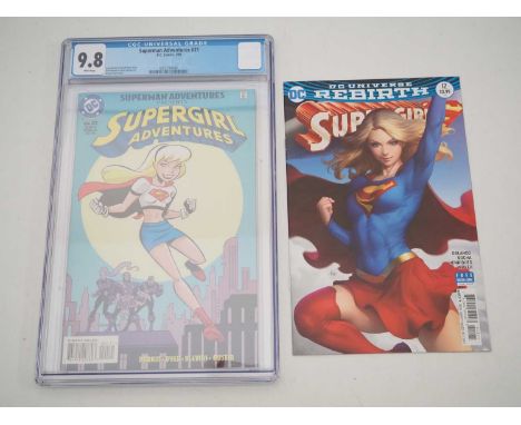 SUPERMAN ADVENTURES #21 GRADED 9.8 (NM/MINT) White Pages by CGC + SUPERGIRL VOL.7 #12 ARTGERM VARIANT (2 in Lot) - (1998/2017