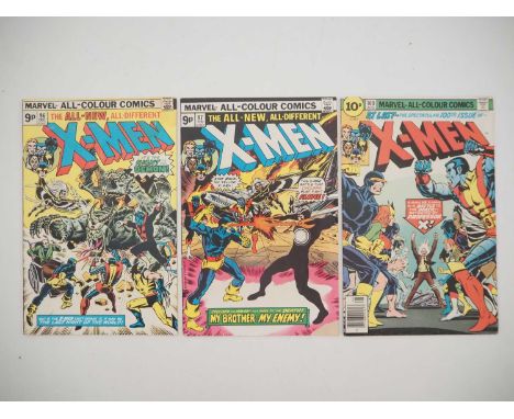 X-MEN #96, 97, 100 (3 in Lot) - (1975/1976 - MARVEL - UK Price Variant) - Includes the first appearance of Moira McTaggert, t