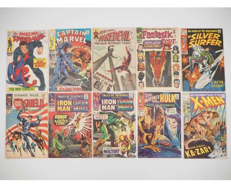 MIXED SILVER AGE LOT (10 in Lot) - Includes AMAZING SPIDER-MAN #73 + CAPTAIN MARVEL #16 + DAREDEVIL #8 + FANTASTIC FOUR #54 +