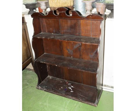 A Victorian pine wall open book shelf