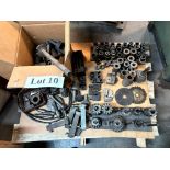 ASSORTED CHUCKS, LATHE PARTS & JAWS, KEYWAY CUTTING BLADES, SPACERS & PARTS FOR MILL