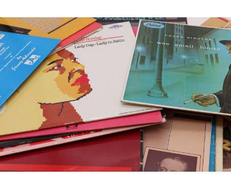 A collection of Jazz and Blues records,Muggsy Spanier, Frank Sinatra, Black Coffee, Louis Armstrong, Duke Ellington etc., (ap