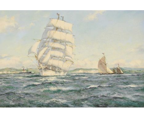 ▴ Henry Scott (1911-2005)'Fair Winds off Devon',signed 'Henry Scott' l.l., oil on canvas board38.5 x 59cmCondition Reportover