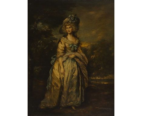 After Thomas GainsboroughPortrait of Lady Sophia Charlotte Sheffield, full-length, in a landscapeoil on canvas61 x 46cmCondit
