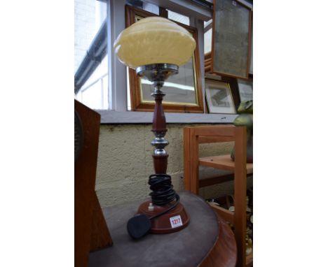 A 1930s Bakelite table lamp.