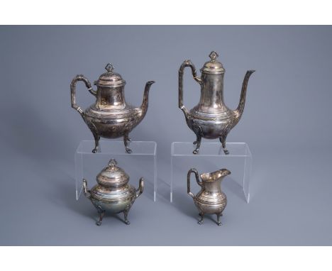 Title: A French silver coffee and tea set, 950/000, second half of the 19th C.Description: H 27 - 14,2 cm (the tallest and th