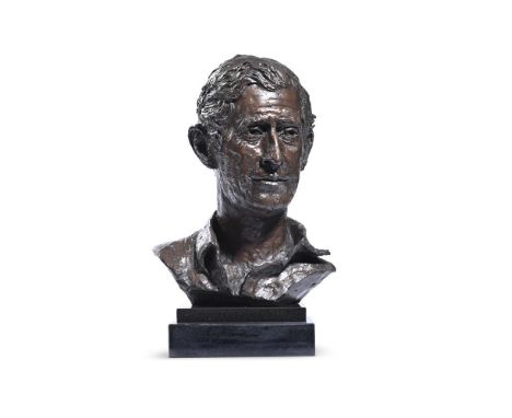 ANGELA CONNER (BRITISH B. 1935) KING CHARLES III  Bronze  Signed, dated 1995 and numbered 4/10  43cm (16¾in.) High exc. base 