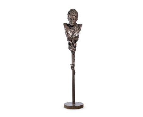 ANGELA CONNER (BRITISH B. 1935) LUCIAN FREUD  Bronze, mounted onto metal stand  Signed to shoulder and base  165cm (64¾in.) H