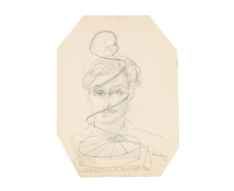 λ&nbspSVEN BERLIN (BRITISH 1911-1999) SELF-PORTRAIT WITH CONSTRUCTION Pencil  Signed, titled and dated 42 (lower right) 37 x 