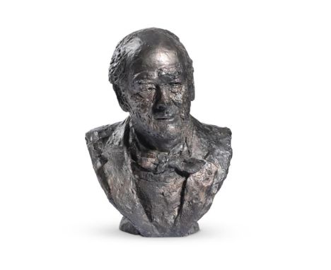 ANGELA CONNER (BRITISH B. 1935) ANDREW CAVENDISH, 11TH DUKE OF DEVONSHIRE  Painted plaster  45cm (17½in.) High Provenance: Di