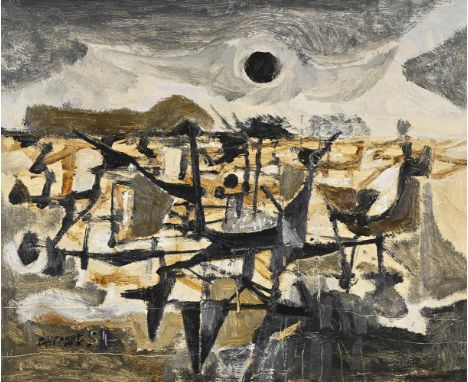 λ&nbspROY TURNER DURRANT (BRITISH 1925-1998) LANDSCAPE  Oil on board  Signed and dated 54 (lower left) 38 x 46.5cm (14¾ x 18¼