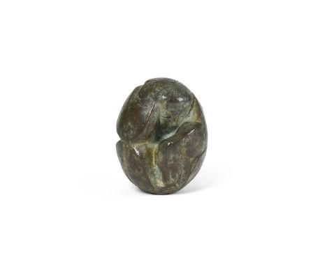 λ&nbspDAVID WYNNE (BRITISH 1926-2014)  EGG FIGURE Bronze with a green patina  Signed and numbered 1/8 Height: 12cm (4½ in.)Co