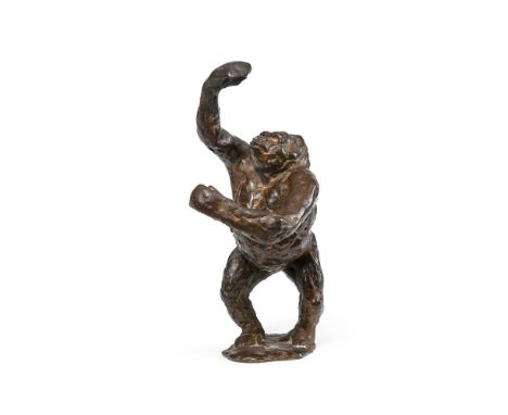λ&nbspDAVID WYNNE (BRITISH 1926-2014)  GORILLA II  Bronze with brown patina  Signed with monogram and numbered 6/8 Height: 24
