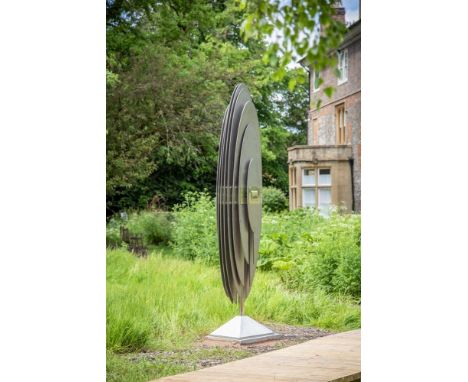 ANGELA CONNER (BRITISH B. 1935) RESPONSE Plywood, stainless steel and resin  300cm (118in.) High inc. base Executed in 2011. 