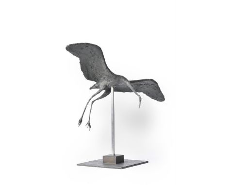λ&nbspDAVID WYNNE (BRITISH 1926-2014) ALIGHTING BIRD  Bronze Signed with monogram, dated 1966 and numbered 3/6 (to the base) 