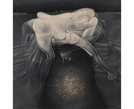 λ&nbspHANS BELLMER (GERMAN 1902-1975) NUDE DESCENDING  Oil on canvas  Signed (lower left) dated 1955 (lower right) 64 x 64cm 