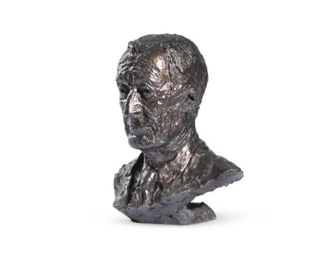ANGELA CONNER (BRITISH B. 1935) PAUL MELLON  Painted plaster 40cm (15½in.) High Executed in 1986. Provenance: Direct from the