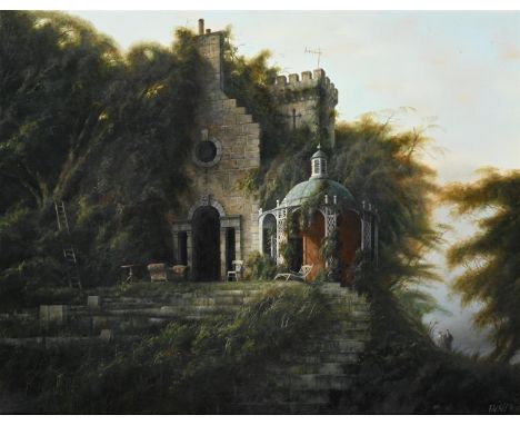 λ&nbspFELIX KELLY (BRITISH/NEW ZEALAND 1914-1994) HOUSE WITH REGENCY PAVILION Oil on board Signed and dated 80 (lower right) 