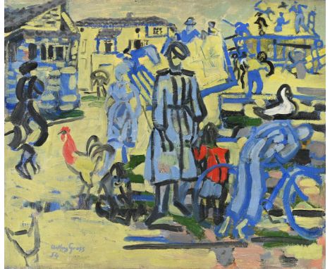 λ&nbspANTHONY GROSS (BRITISH 1905-1984) THRESHING Oil on canvas  Signed and dated 54 (lower left) 46.5 x 56cm (18¼ x 22 in.) 