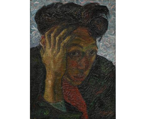λ&nbspHENRY INLANDER (BRITISH 1925-1983) SELF PORTRAIT Oil on canvas-board Signed and dated 43 (lower right); titled and insc