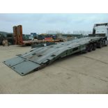 2002 Oldbury Tri Axle Sliding Deck Plant Trailer
