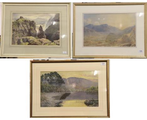 Arthur Suker (1857-1940) Friars Crag Signed, watercolour heightened with white, together with a further watercolour of Bratha