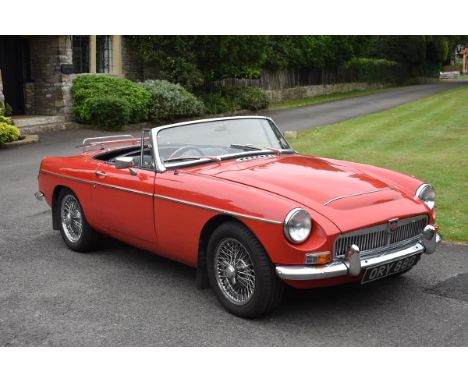 A 1968 MG C roadster, registration number ORY 88G, chassis number G-CN1/1718-G, engine number 29G-RU-H/1497, red.  Announced 