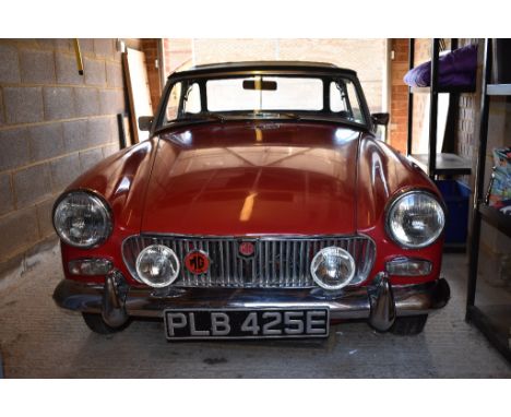 ** REVISED ESTIMATE**  A 1967 MG Midget Mk III, registration number PLB 425E, red.  The MG Midget is a no frills two seater s